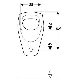 Geberit Renova Urinal, Zulauf von oben Abgang nach hinten oder unten, weiß Tect – Bild 4