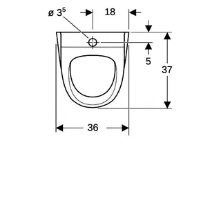 Geberit Renova Urinal, Zulauf von oben Abgang nach hinten oder unten, weiß Tect – Bild 5