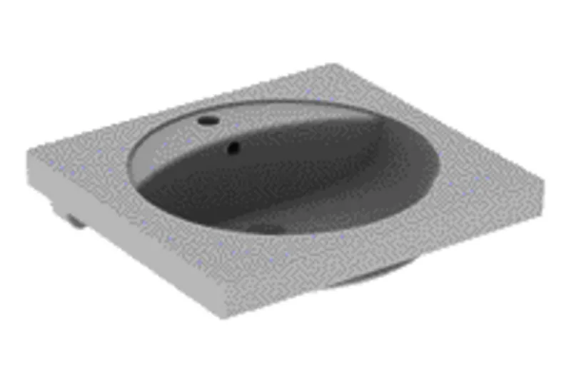 Geberit Preciosa Waschtisch mit Ablagefläche 60x55cm, mit Hahnloch, mit Überlauf, weiß