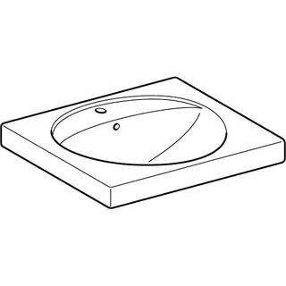 Geberit Preciosa Waschtisch mit Ablagefläche 60x55cm, mit Hahnloch, mit Überlauf, weiß – Bild 3