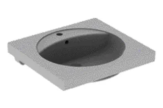 Geberit Preciosa Waschtisch mit Ablagefläche 60x55cm, mit Hahnloch, mit Überlauf, weiß, KeraTect