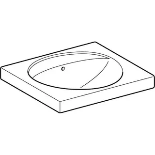 Geberit Preciosa Waschtisch mit Ablagefläche 60x55cm, ohne Hahnloch, mit Überlauf, weiß – Bild 3