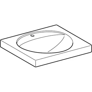 Geberit Preciosa Waschtisch mit Ablagefläche 60x55cm, mit Hahnloch, ohne Überlauf, weiß – Bild 3