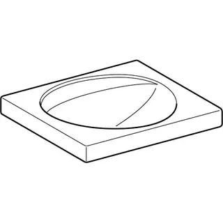 Geberit Preciosa Waschtisch mit Ablagefläche 60x55cm, ohne Hahnloch, ohne Überlauf, weiß – Bild 3