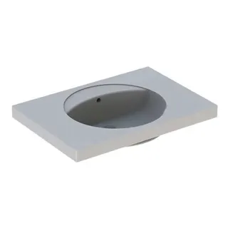 Geberit Preciosa Waschtisch mit Ablagefläche 80x55cm, ohne Hahnloch, mit Überlauf, weiß – Bild 2