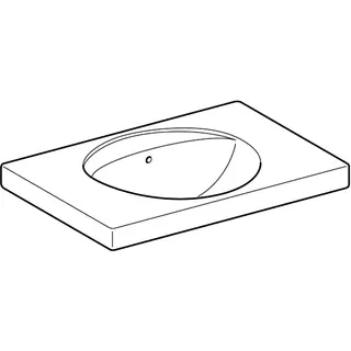 Geberit Preciosa Waschtisch mit Ablagefläche 80x55cm, ohne Hahnloch, mit Überlauf, weiß – Bild 3