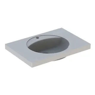 Geberit Preciosa Waschtisch mit Ablagefläche 80x55cm, mit Hahnloch, ohne Überlauf, weiß – Bild 2