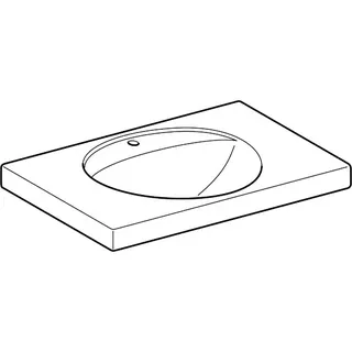 Geberit Preciosa Waschtisch mit Ablagefläche 80x55cm, mit Hahnloch, ohne Überlauf, weiß – Bild 3