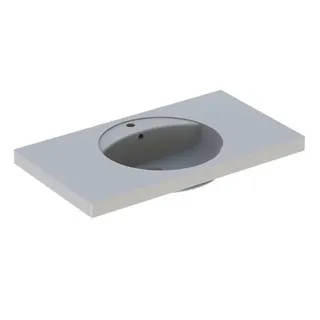 Geberit Preciosa Waschtisch mit Ablagefläche 100x55cm, mit Hahnloch, mit Überlauf, weiß – Bild 2