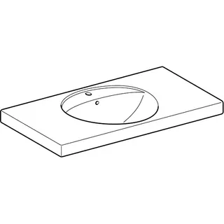 Geberit Preciosa Waschtisch mit Ablagefläche 100x55cm, mit Hahnloch, mit Überlauf, weiß – Bild 3