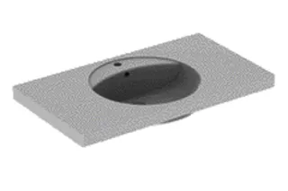 Geberit Preciosa Waschtisch mit Ablagefläche 100x55cm, mit Hahnloch, mit Überlauf, weiß, KeraTect