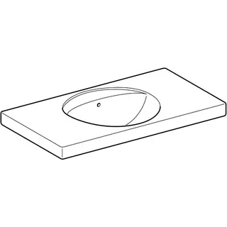 Geberit Preciosa Waschtisch mit Ablagefläche 100x55cm, ohne Hahnloch, mit Überlauf, weiß – Bild 3