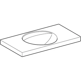 Geberit Preciosa Waschtisch mit Ablagefläche 100x55cm, ohne Hahnloch, ohne Überlauf, weiß – Bild 3