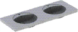 Geberit Preciosa Doppelwaschtisch, 130x55cm mit Hahnloch, mit Überlauf, weiß