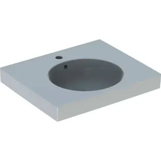 Geberit Preciosa II Waschtisch mit Ablagefläche 60x50cm, mit Hahnloch, mit Überlauf, weiß – Bild 2