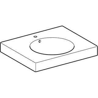 Geberit Preciosa II Waschtisch mit Ablagefläche 60x50cm, mit Hahnloch, mit Überlauf, weiß – Bild 3