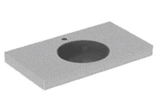 Geberit Preciosa II Waschtisch mit Ablagefläche 90x50cm, mit Hahnloch, mit Überlauf, weiß