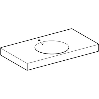 Geberit Preciosa II Waschtisch mit Ablagefläche 90x50cm, mit Hahnloch, mit Überlauf, weiß – Bild 3