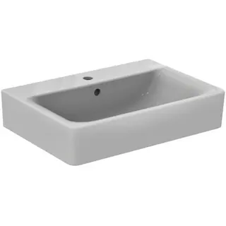 Ideal Standard Waschtisch Connect Cube, 1 Hahnloch, mit Überlauf, 650x460x175mm, Weiß mit Ideal Plus
