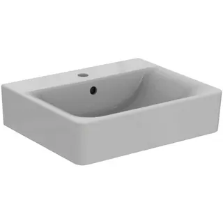 Ideal Standard Waschtisch Connect Cube, 1 Hahnloch, mit Überlauf, 550x460x175mm, Weiß mit Ideal Plus