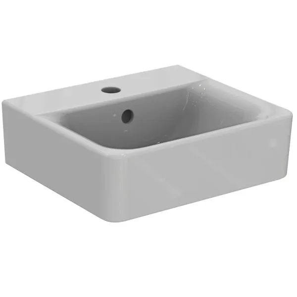 Ideal Standard Handwaschbecken Connect Cube, 1 Hahnloch, mit Überlauf, 400x360x160mm, Weiß