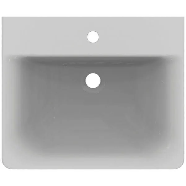 Ideal Standard Waschtisch Connect Cube, 1 Hahnloch, ohne Überlauf, 550x460x175mm, Weiß mit Ideal Plus