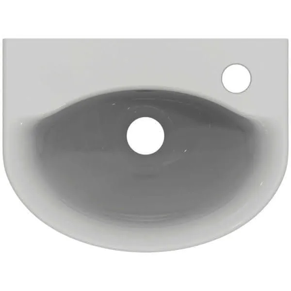 Ideal Standard Handwaschbecken Connect Arc, 1 Hahnloch, mit Überlauf, 350x260x155mm, Weiß