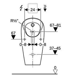 Geberit Selva Urinal, für UP-Strg. Zulauf hinten, weiß – Bild 4