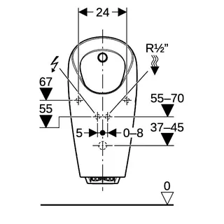 Geberit Selva Urinal, mit integr. Strg., Netz Zulauf hinten, weiß – Bild 4