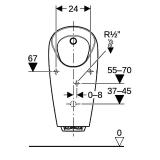 Geberit Selva Urinal, mit integr. Strg. Gen. Zulauf hinten, weiß – Bild 4