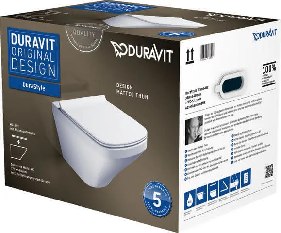 Duravit WWC-Set DuraStyle, Tiefsp. Durafix weiß, inkl.WC-Sitz m.Absenkautomatik