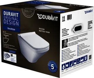 Duravit WWC-Set DuraStyle, rimless, Durafix TS,weiß, inkl.WC-Sitz m.Absenkautomatik – Bild 5