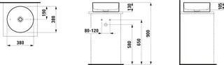Laufen Waschtisch-Schale LIVING Saphirkeramik rund 380x380x130 ohne Hahnloch ohne Überlauf weiß – Bild 2