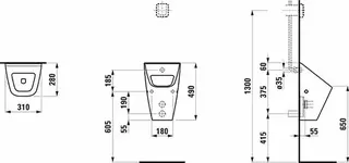 Laufen Absaugeurinal VILA 280x310x490 ohne Löcher für Deckelmontage weiß – Bild 2