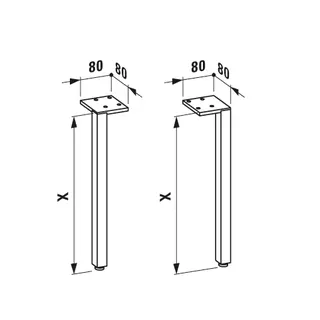 Laufen Füße (2 Stück) PRO S f.WTU verschiedene Modelle aluminium – Bild 2