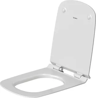 Duravit WC-Sitz DuraStyle mit SoftClose Scharniere edelstahl, lang, weiß – Bild 4