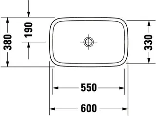 Duravit Aufsatzbecken DuraStyle 600 mm o.ÜL, o.HLB, geschliffen, weiß – Bild 2