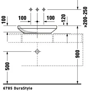 Duravit Aufsatzbecken DuraStyle 600 mm o.ÜL, o.HLB, geschliffen, weiß – Bild 3