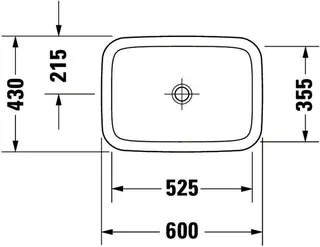 Duravit Einbauwaschtisch DuraStyle 600 mm EB v.oben, o.ÜL, o.HLB, weiß – Bild 2
