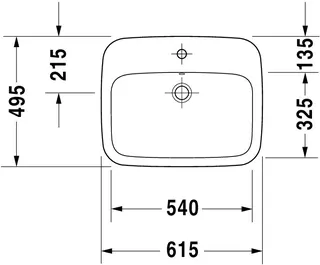 Duravit Einbauwaschtisch DuraStyle 615 mm EB v.oben, m.ÜL, m.HLB, 1 HL, weiß – Bild 5