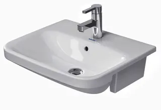 Duravit Halbeinbauwaschtisch DuraStyle 550 mm mit ÜL, mit HLB, 1 HL, weiß – Bild 2