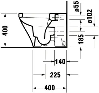 Duravit Stand-WC DuraStyle 570 mm Tiefspüler, Abg.waagr., BTW, weiß – Bild 5