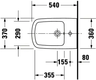 Duravit Wand-Bidet DuraStyle 540 mm mit ÜL, mit HLB, 1 HL, weiß – Bild 2