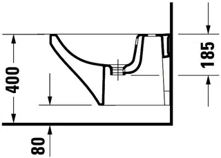 Duravit Wand-Bidet DuraStyle 540 mm mit ÜL, mit HLB, 1 HL, weiß – Bild 3