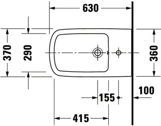 Duravit Stand-Bidet DuraStyle 630 mm mit ÜL, mit HLB, 1 HL, weiß – Bild 2