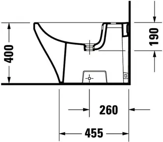 Duravit Stand-Bidet DuraStyle 630 mm mit ÜL, mit HLB, 1 HL, weiß – Bild 3