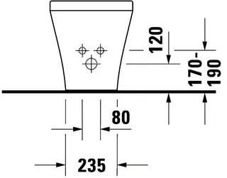 Duravit Stand-Bidet DuraStyle 630 mm mit ÜL, mit HLB, 1 HL, weiß – Bild 4