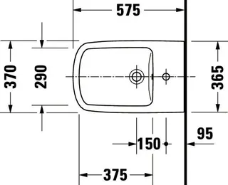 Duravit Stand-Bidet DuraStyle 570 mm mit ÜL, mit HLB, 1 HL, BTW, weiß – Bild 3