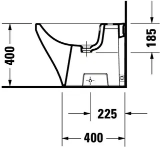 Duravit Stand-Bidet DuraStyle 570 mm mit ÜL, mit HLB, 1 HL, BTW, weiß – Bild 4