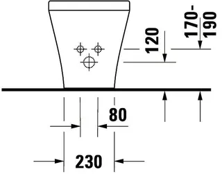 Duravit Stand-Bidet DuraStyle 570 mm mit ÜL, mit HLB, 1 HL, BTW, weiß – Bild 5